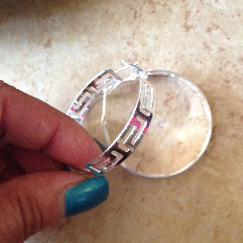 Large silver hoop earrings